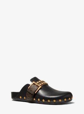 michael kors robin studded leather and logo clog|Robin Studded Leather and Logo Clog .